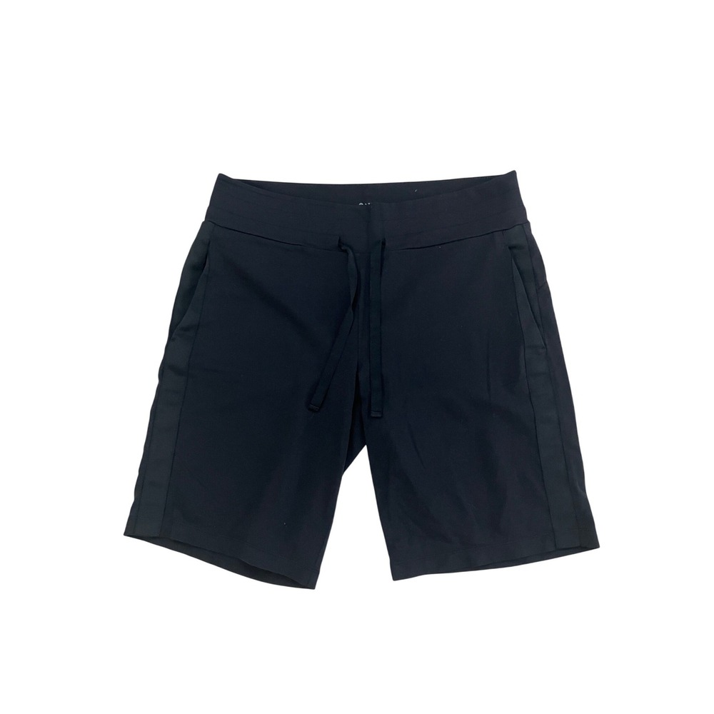 Athleta Black Athletic Shorts Large Tall LT Drawstring Pockets Supplex Nylon‎